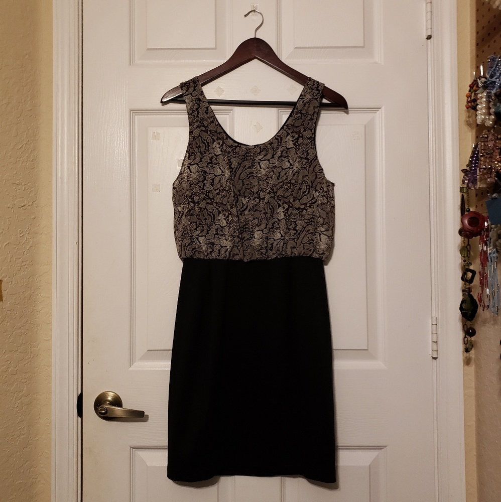 Banana Republic leopard print and black dress
